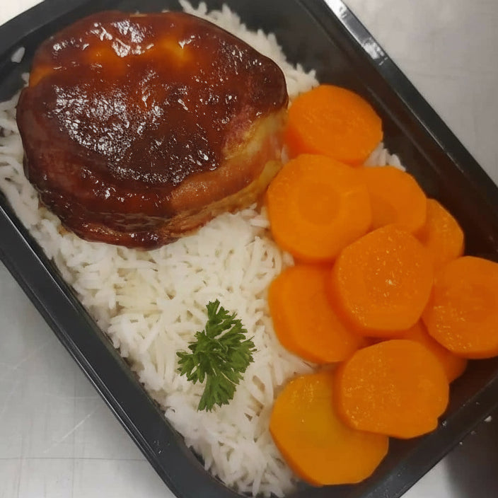 Tournedos au poulet BBQ whiskies et riz 350 gr
