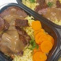 Bavette de boeuf, riz grecque 375 gr