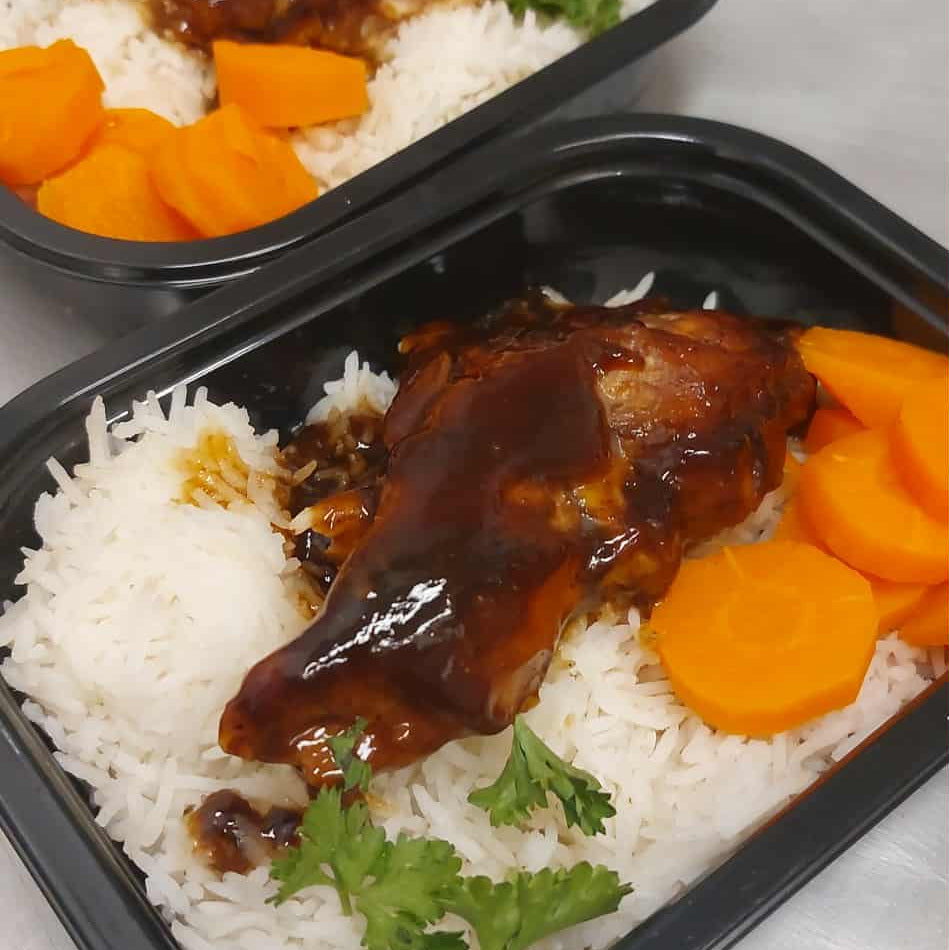 Poitrine de poulet teriyaki,riz 350 gr