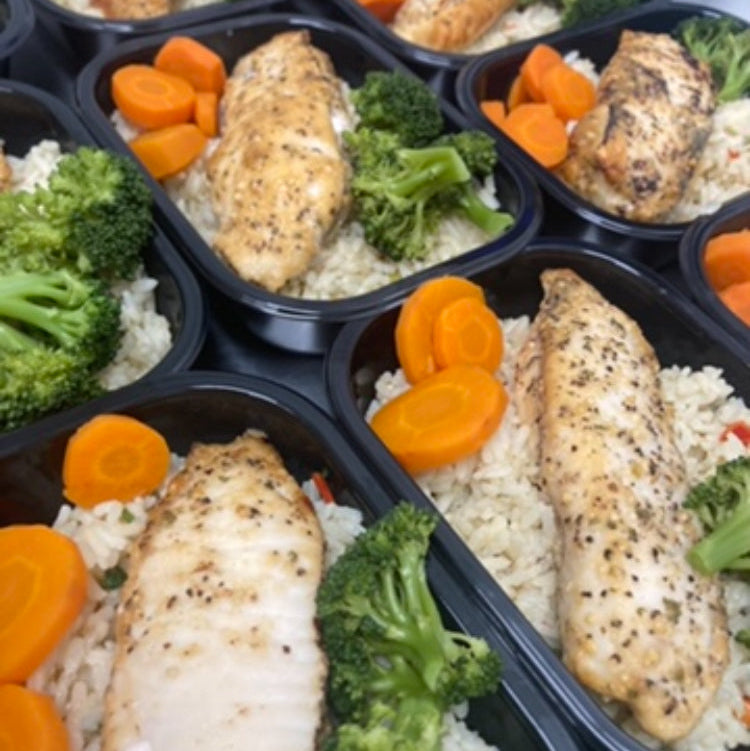Tilapia ( poisson ) aux agrumes, riz au curry 300 gr