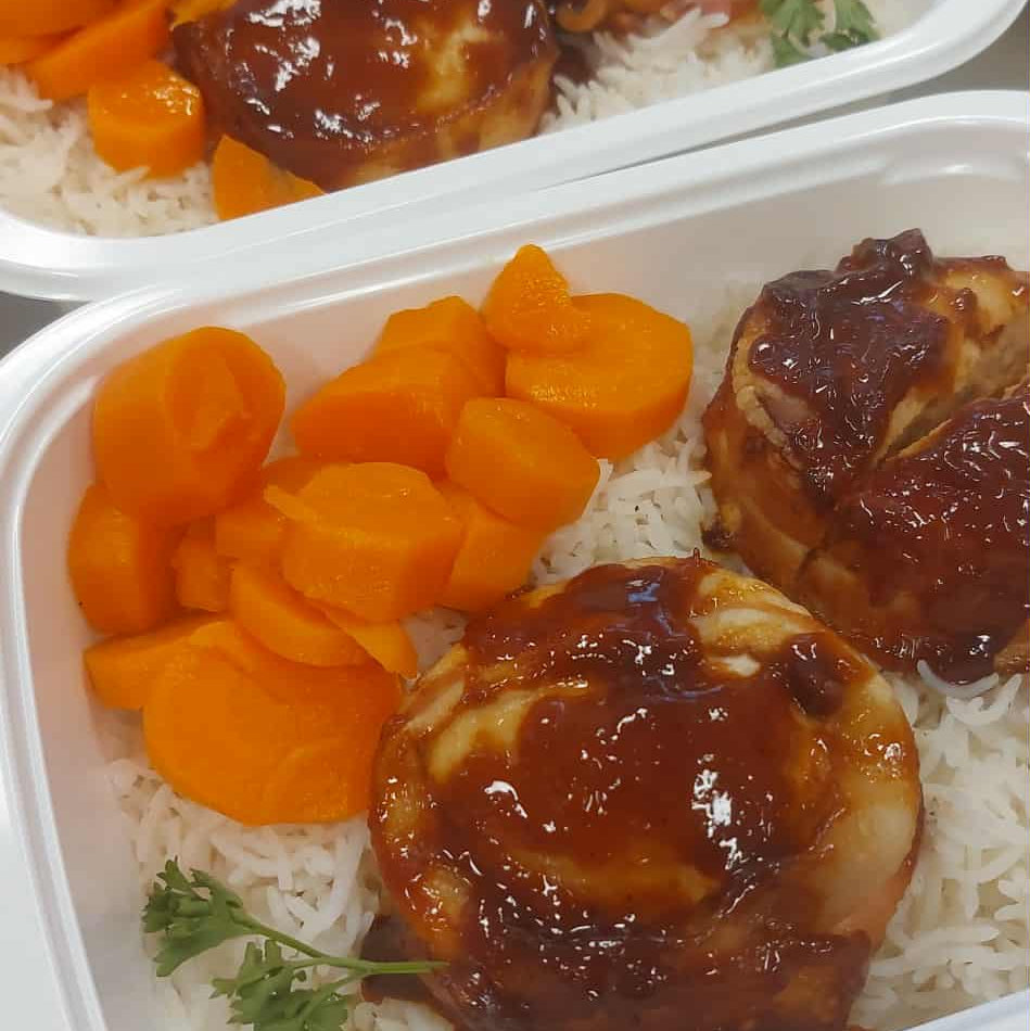 Tournedos au poulet BBQ whiskies et riz 550gr